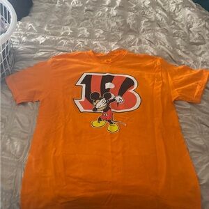 Disney Orange Mickey Mouse Graphic T-Shirt